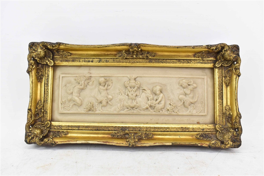 Emile Andre Boisseau Carved Marble Relief Panel