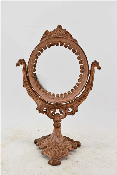 Victorian Cast Iron Vanity Pedestal Mirror 