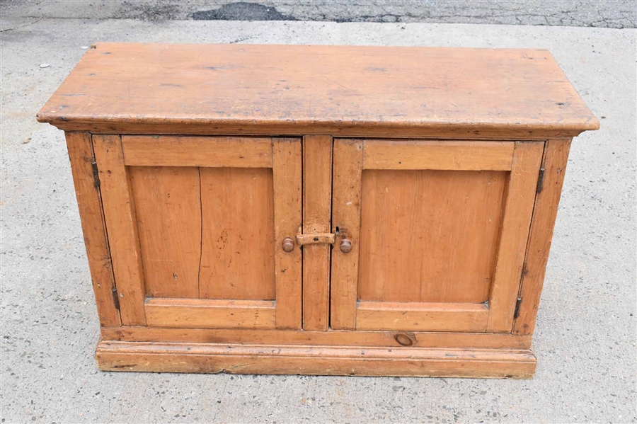 Antique Stained Pine Two Door Cabinet