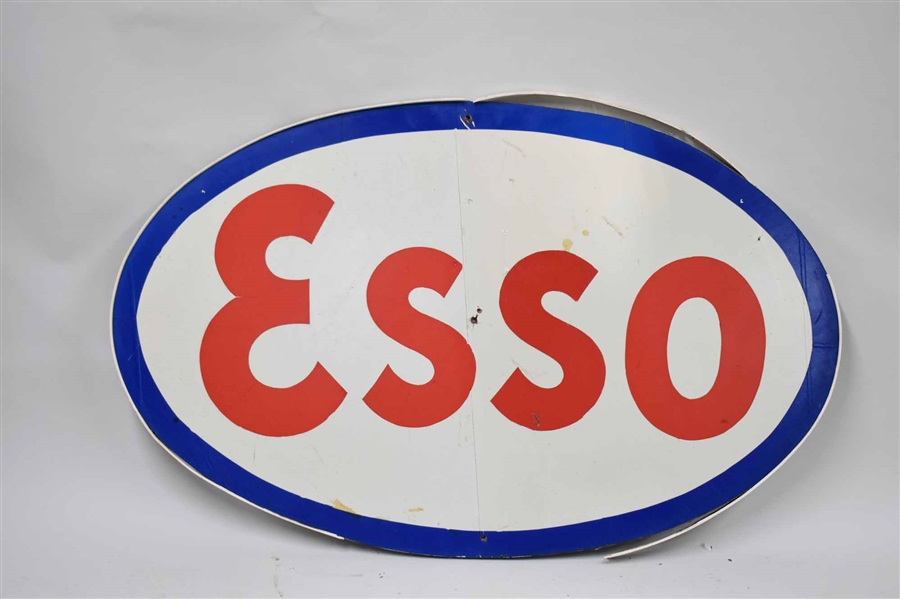 Vintage Oval Esso Advertising Sign