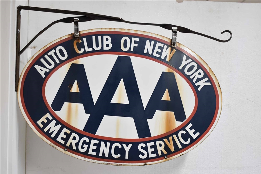 Auto Club of New York  AAA Enamel Sign