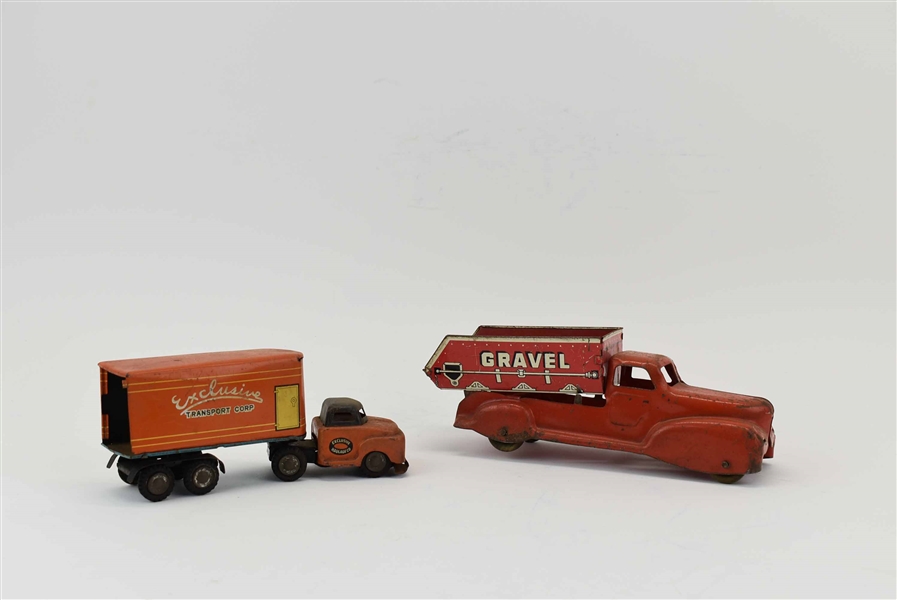 Marx Toys Pressed Steel Sand & Gravel Dump Truck 