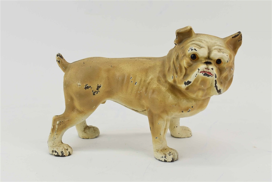 Vintage Cast Iron Bull Dog Bank