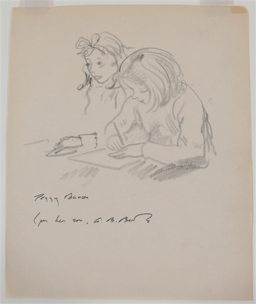 Peggy Brook Bacon, Drawing, Two Girls at Camp