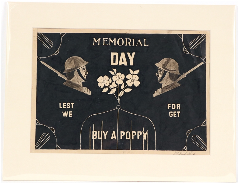 Dick Prisk, Pen & Ink, Memorial Day, Buy a Poppy
