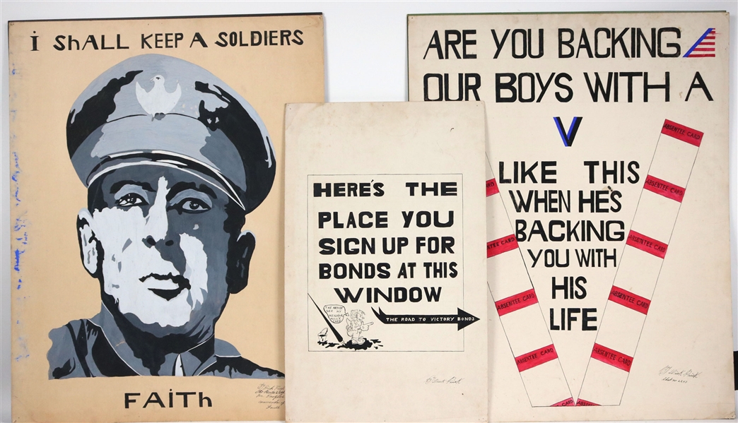 Three Dick Prisk, Mixed Media World War II Poster