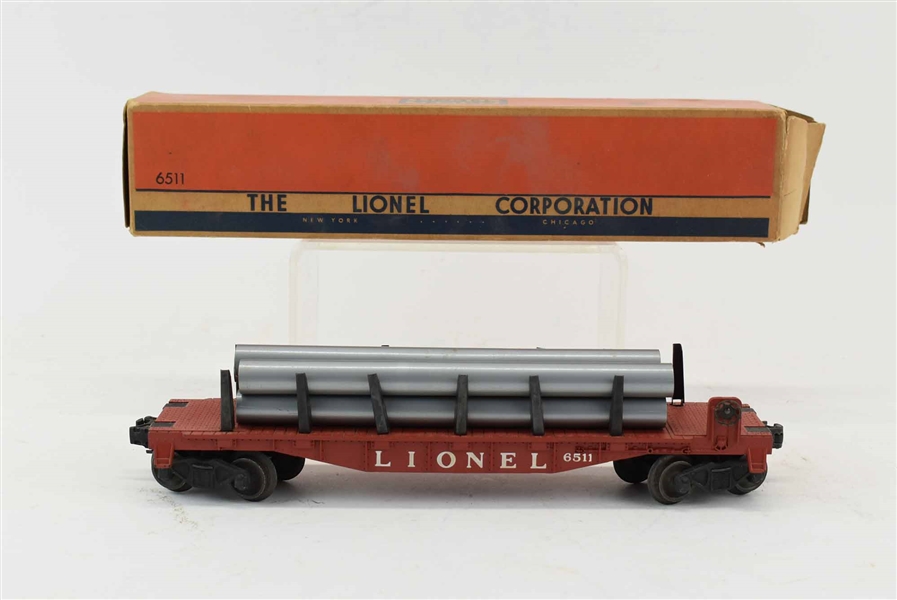 Lionel 6511 Flat Car with Pipes O Gauge