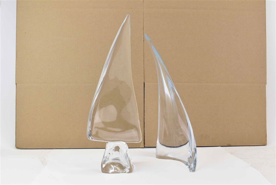 Daum France Crystal Sailboat Art Sculpture