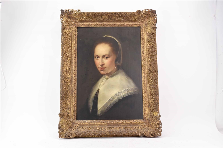 Oil of Board, Portrait of Young Woman