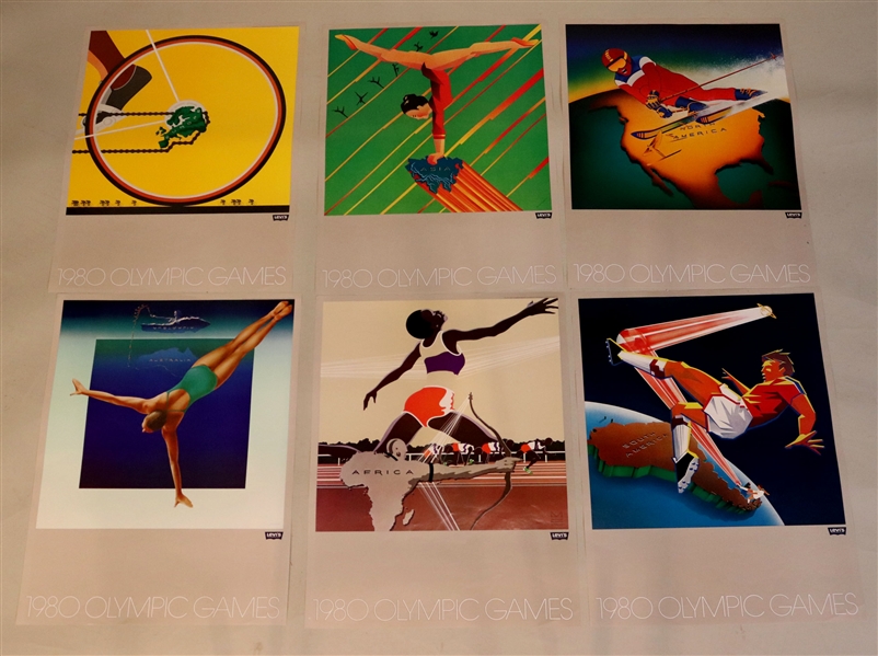 Set of Six 1980 Levis Olympic Games Posters