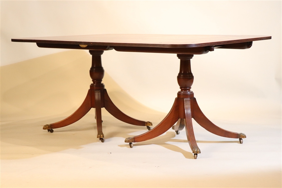 Regency Mahogany Double Pedestal Dining Table