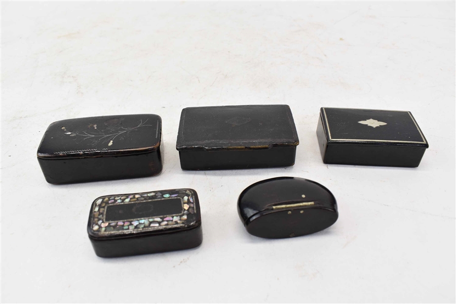 Group of Victorian Snuff Boxes