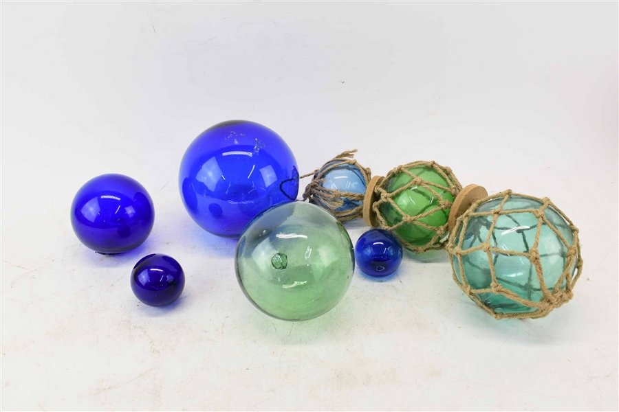 Group of Blenko Style Blown Glass Fishing Balls