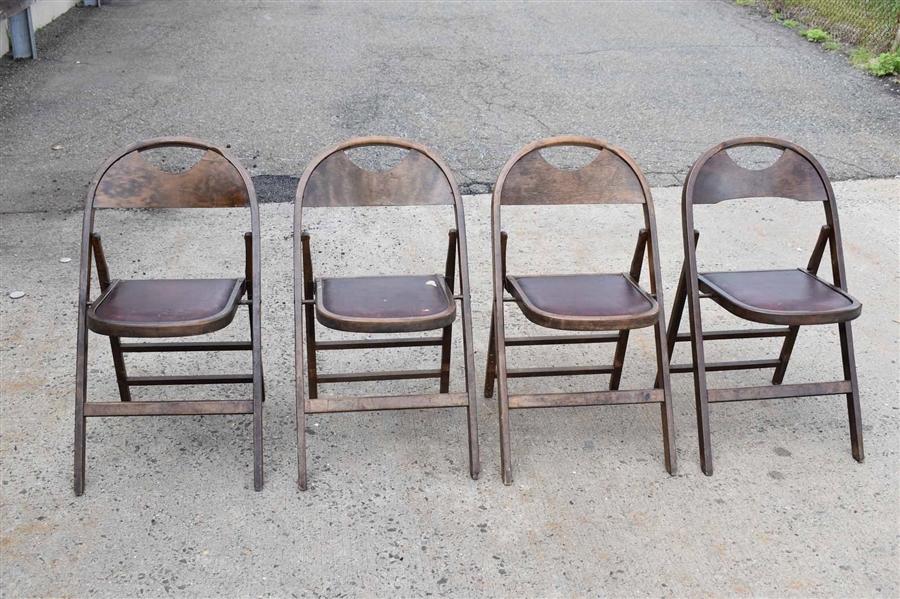 4 Acme Chair Company Wooden Folding Chairs