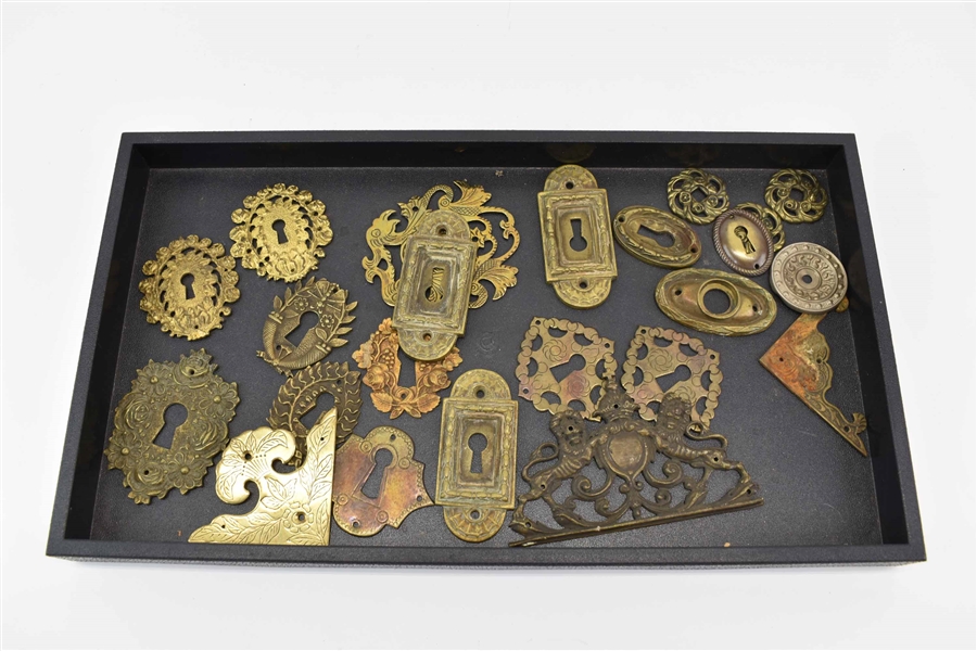 Group of Assorted Decorative Brass Keyhole Plates