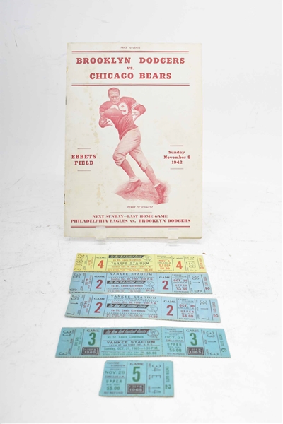 1942 Brooklyn Dodgers vs Chicago Bears Program