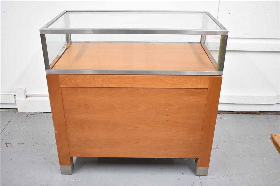 Maple and Glass Top Display Case