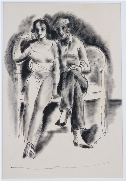 Konrad Cramer, Charcoal and Ink, Man and Woman