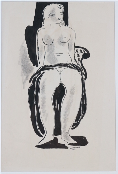 Konrad Cramer, Charcoal and Ink, Nude Woman