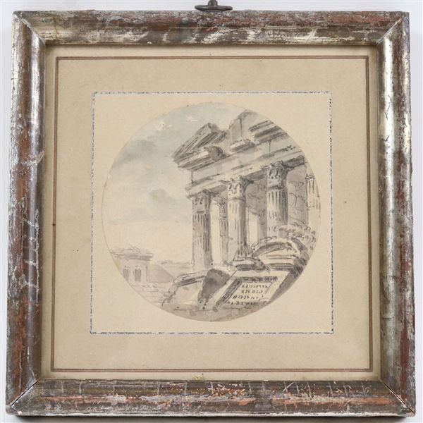 Old Master, Watercolor of Classical Ruins
