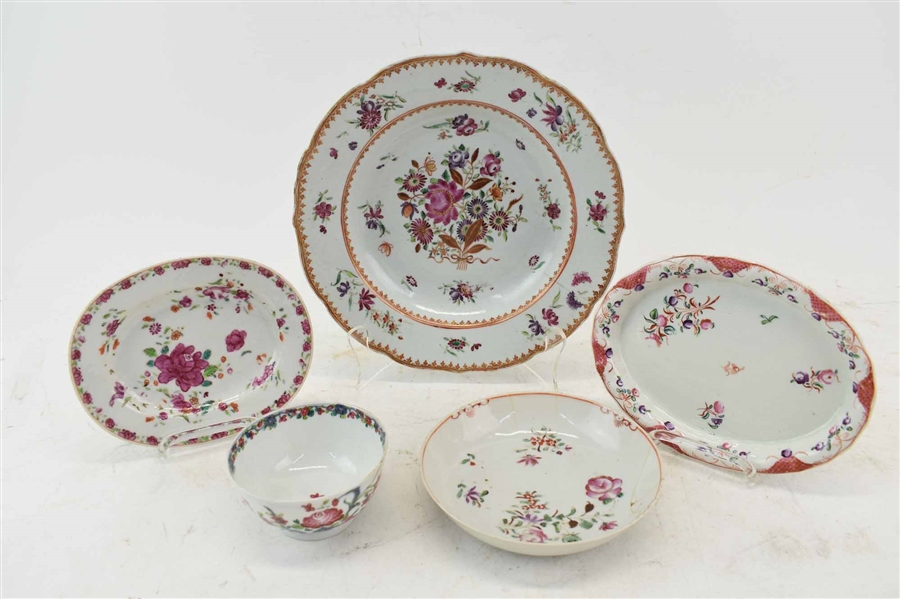 Group of Chinese Export Famille Rose Porcelains
