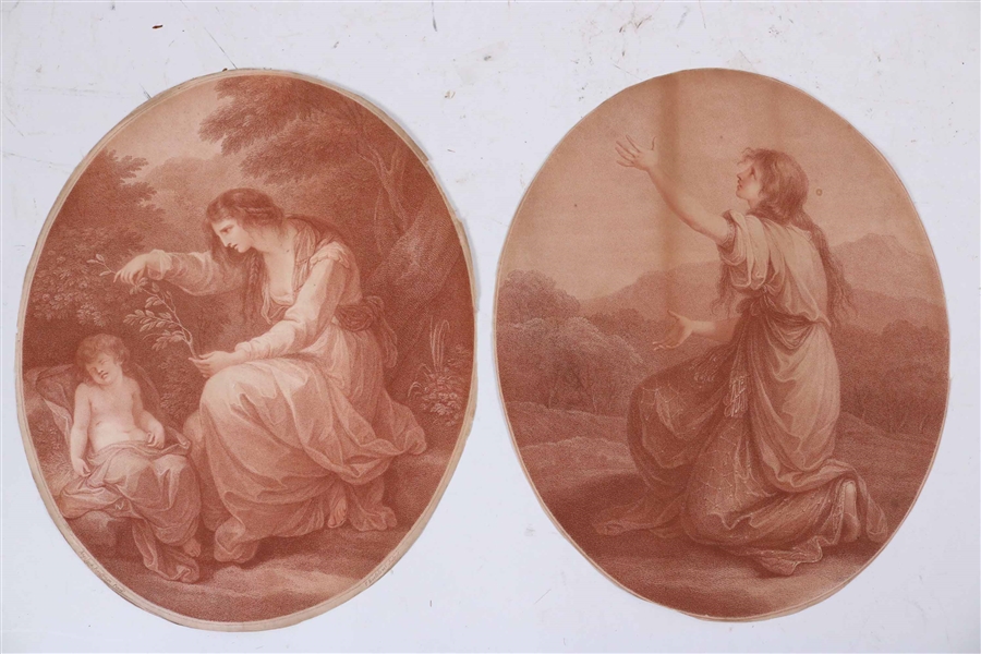 Two Angelica Kauffman Etchings of Women