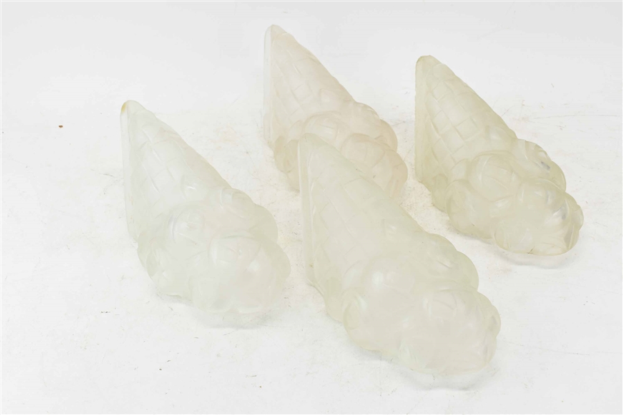 Set of 4 Art Deco Degus Frosted Slip Shades