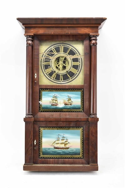 C&N Jerome Mahogany Triple-Decker Shelf Clock
