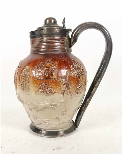 Relief-Decorated Stoneware Jug