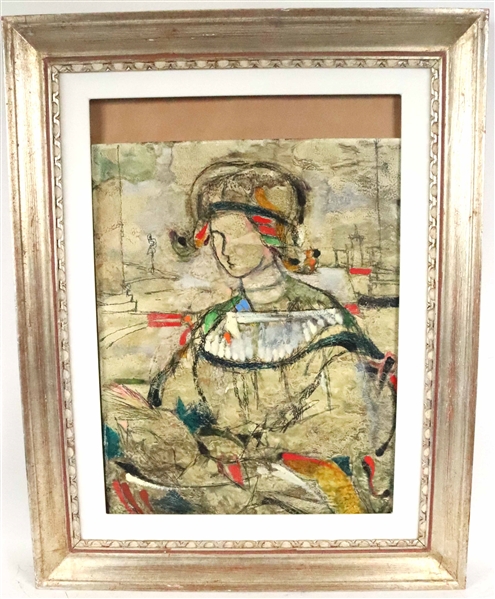 Oil on Board, Abstract Portrait of a Woman