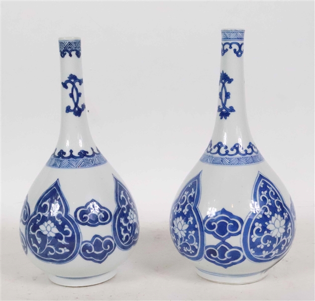 Pair of Chinese Export Blue and White Vases