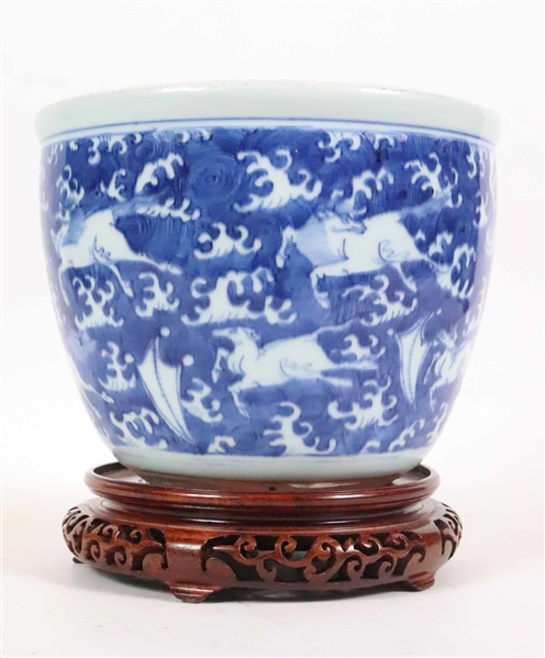 Chinese Export Blue-and-White Jardiniere