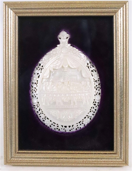 Carved Mother of Pearl Plaque, S. Gerusalem