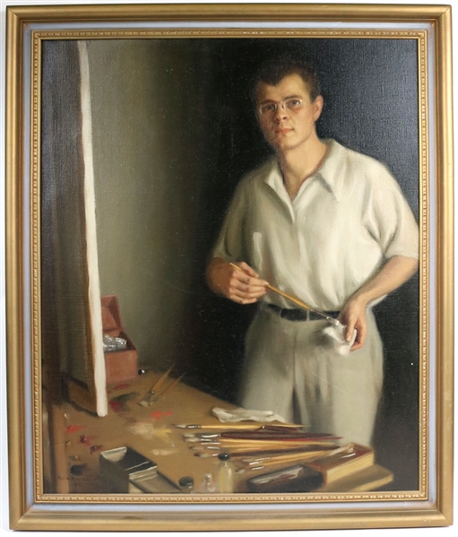 Roy G. Perham, Jr., Oil on Canvas, Self-Portrait