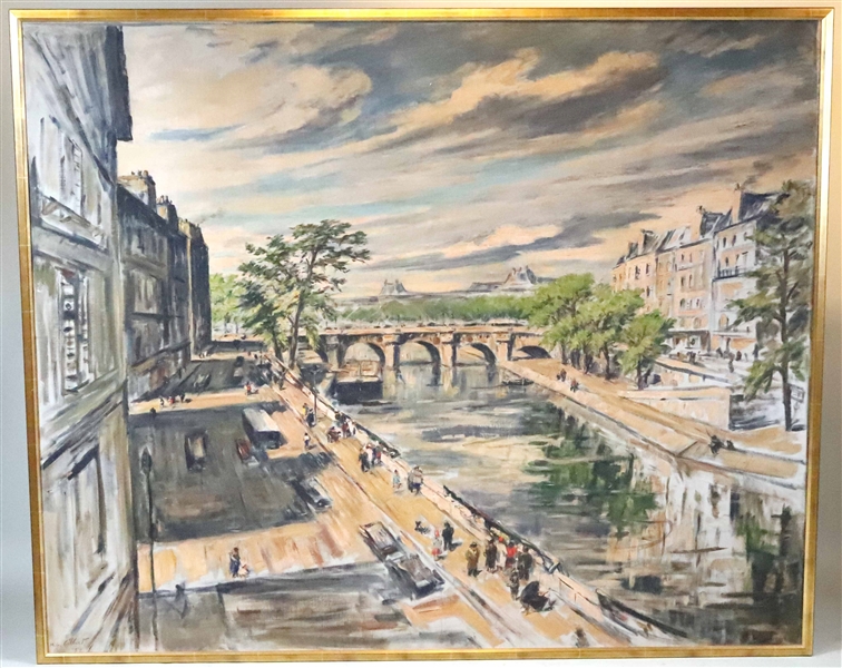 Michel Gilbert, Oil on Canvas, View of the Seine
