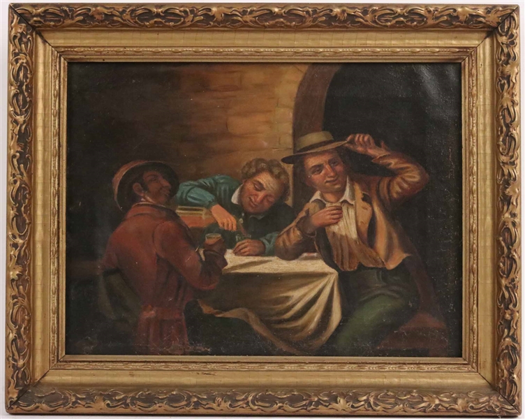 Oil on Canvas "Three Drinkers"