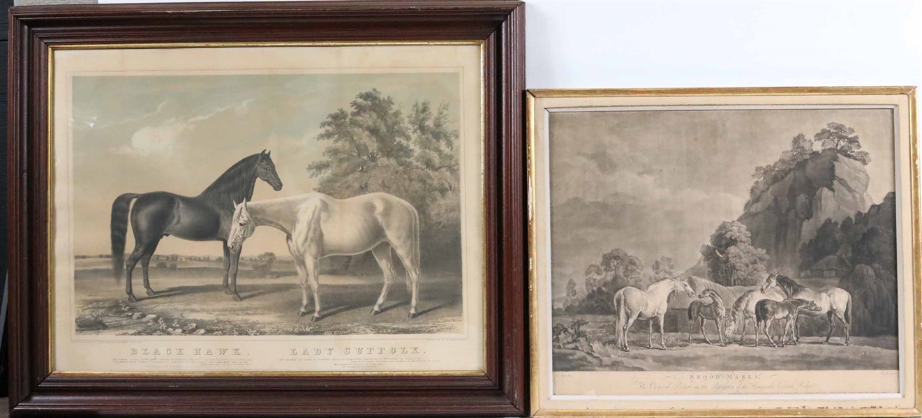 Lithograph, Two Horses, Black Hawk & Lady Suffolk
