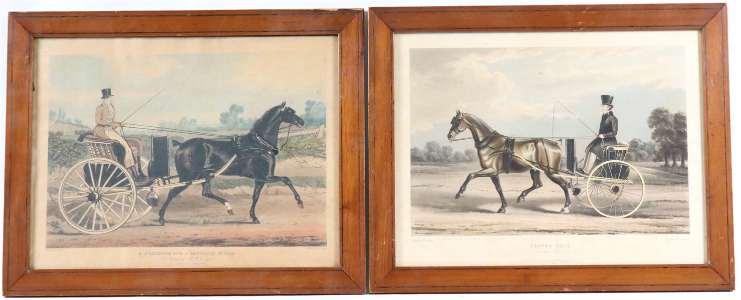 Two Prints, Horse and Carriage