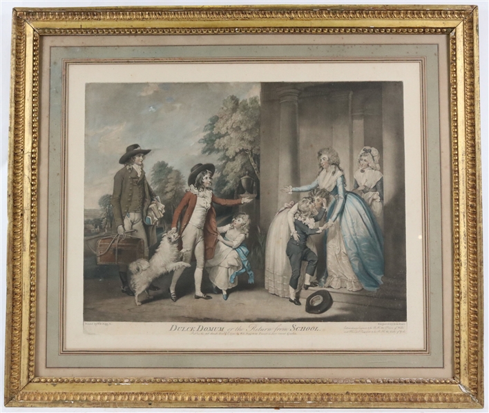 Colored Engraving, "The Return from School"