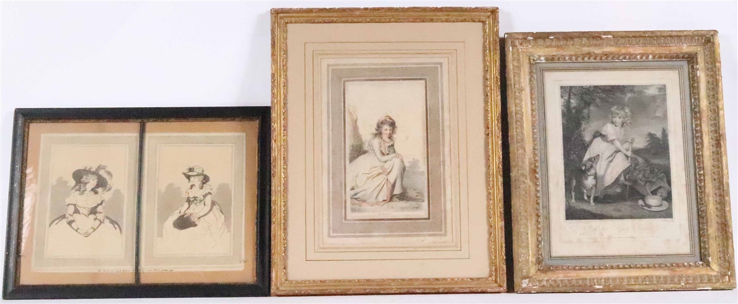 Three Engravings, Portraits of Women and a Boy