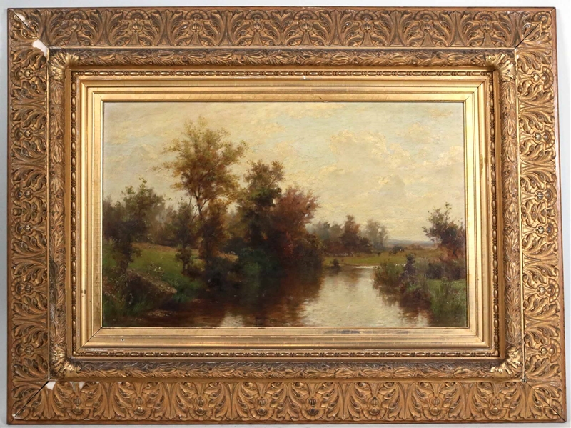 Albert Insley, Oil on Canvas, River Landscape