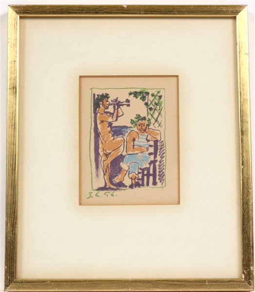 Pablo Picasso, Lithograph, Faune et Marin