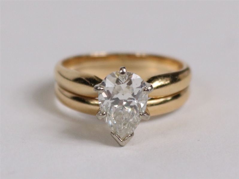 14k Pear Diamond Engagement Ring