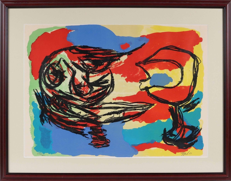 Karel Appel, Print, Heads in a Colorful Landscape