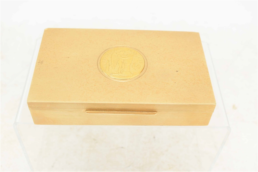 14K Gold Cigarette Box with 1912 100 Franc Coin