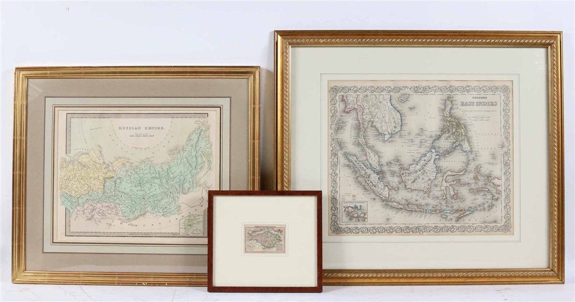 Three Maps, Isle of Wight, East Indies, Russian