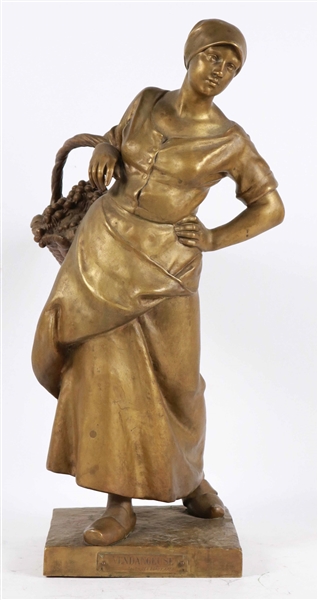 Antonin Larroux, Bronze Sculpture, La Vendangeuse