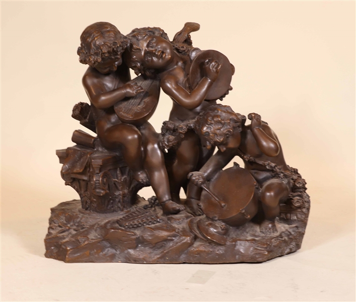 Aristide Petrilli, Bronze, Three Putti Musicians
