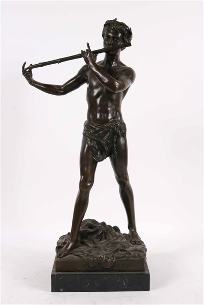 Alexandre Charpentier, Bronze, Man with Flute