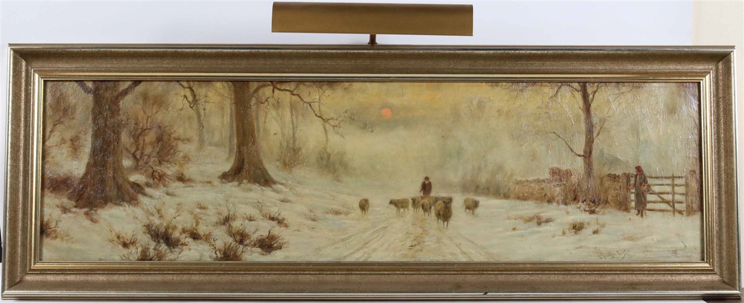 Charles Wyte, Oil on Canvas, Sheep in Winter